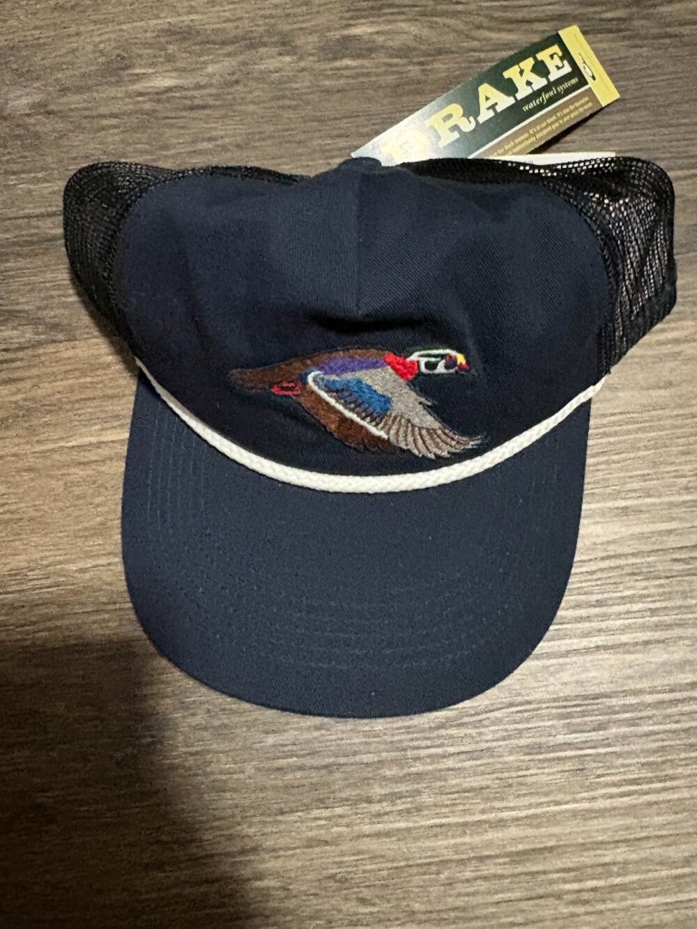 Drake  Mallard Duck Flying Hunting Baseball Hat Cap Navy Adjustable NWT NEW